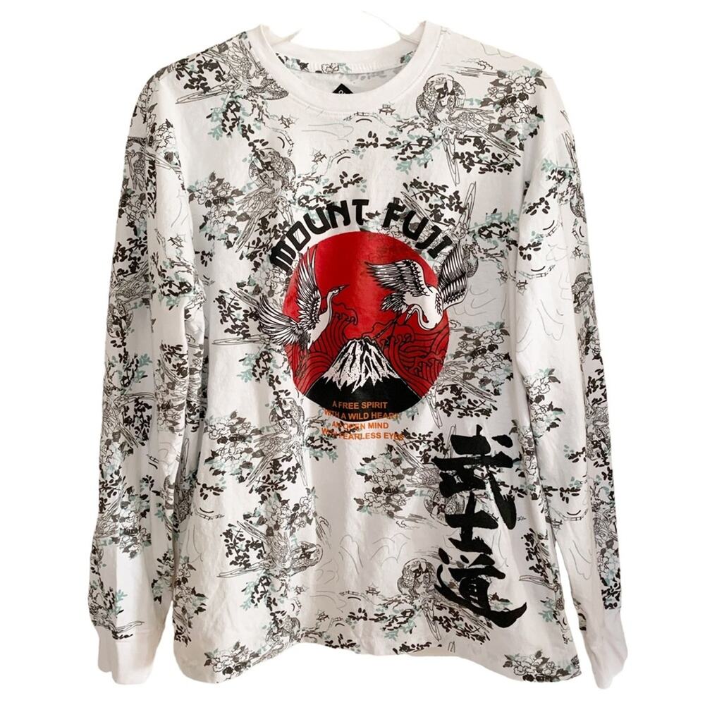 Original Gravity Asian Inspired Mt. Fuji Graphic Tee Medium Indie Sleaze